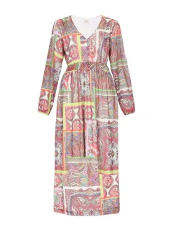 Usha Damen Kleid in rot - Länge: mittel