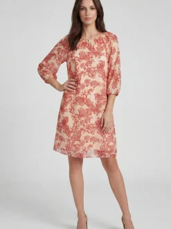 Usha Damen Kleid in rot - Länge: mittel