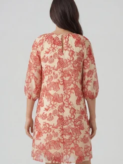 Usha Damen Kleid in rot - Länge: mittel