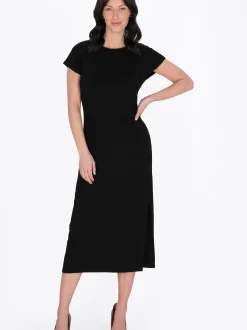 Usha Damen Kleid in schwarz - Ausschnitt: Rundhals
