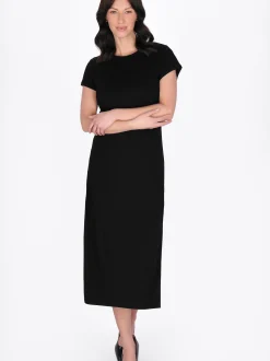 Usha Damen Kleid in schwarz - Ausschnitt: Rundhals
