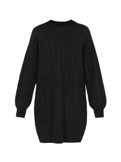 Usha Damen Kleid in schwarz - Ausschnitt: Rundhals