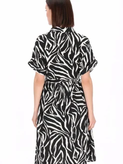 Usha Damen Kleid in schwarz - Länge: mittel