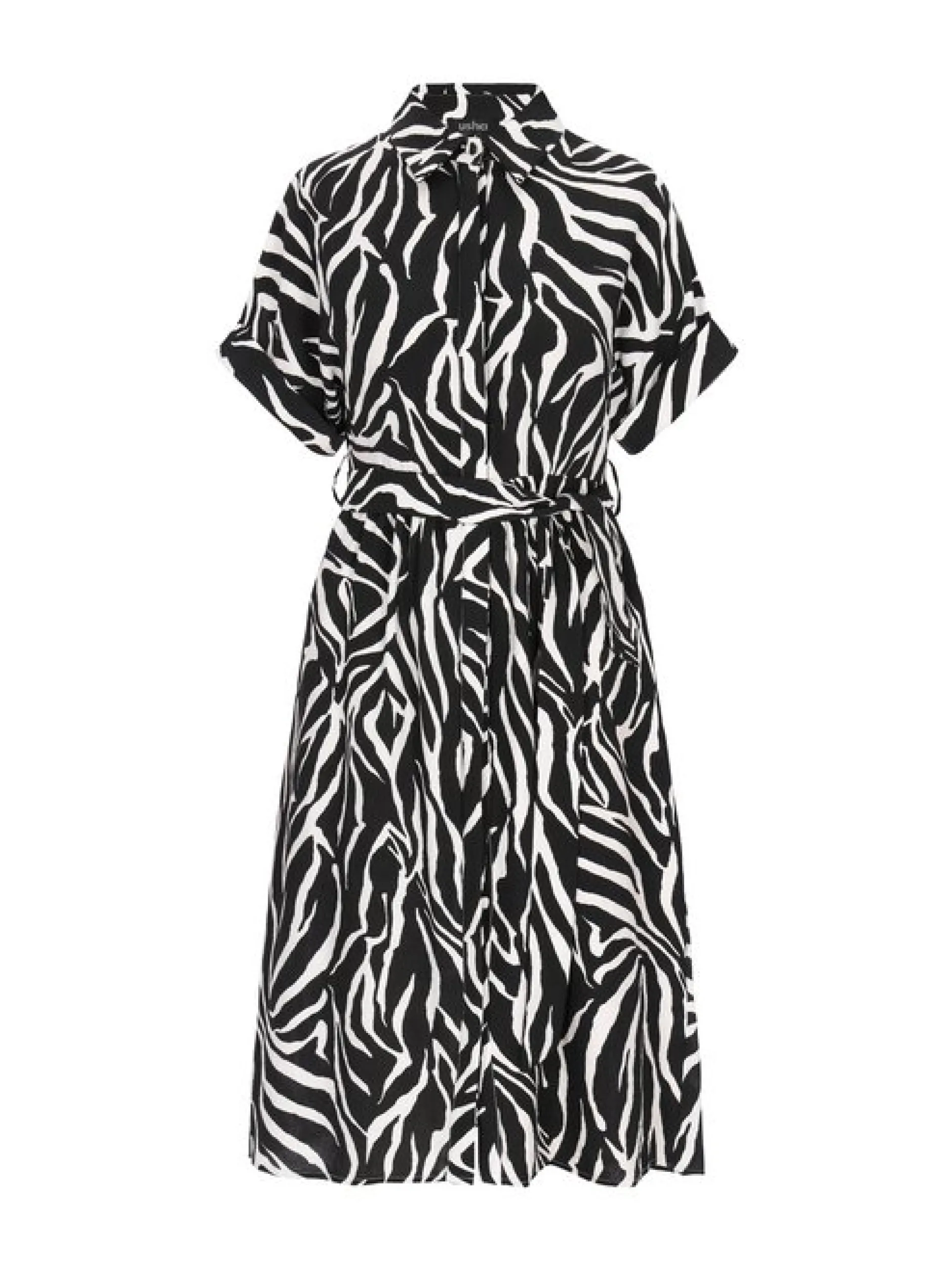 Usha Damen Kleid in schwarz - Länge: mittel