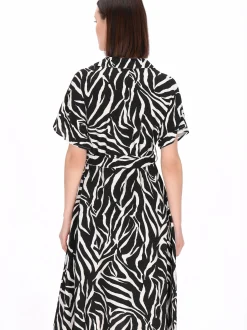 Usha Damen Kleid in schwarz - Länge: mittel