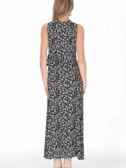 Usha Damen Kleid in schwarz - Länge: mittel