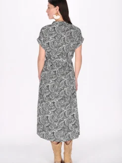 Usha Damen Kleid in schwarz - Länge: mittel