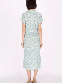 Usha Damen Kleid in türkis - Länge: mittel