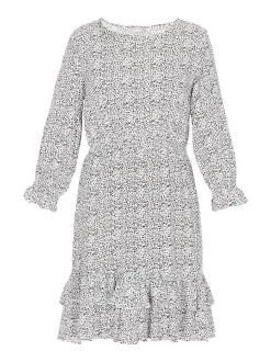 Usha Damen Kleid in weiß - Ausschnitt: Rundhals