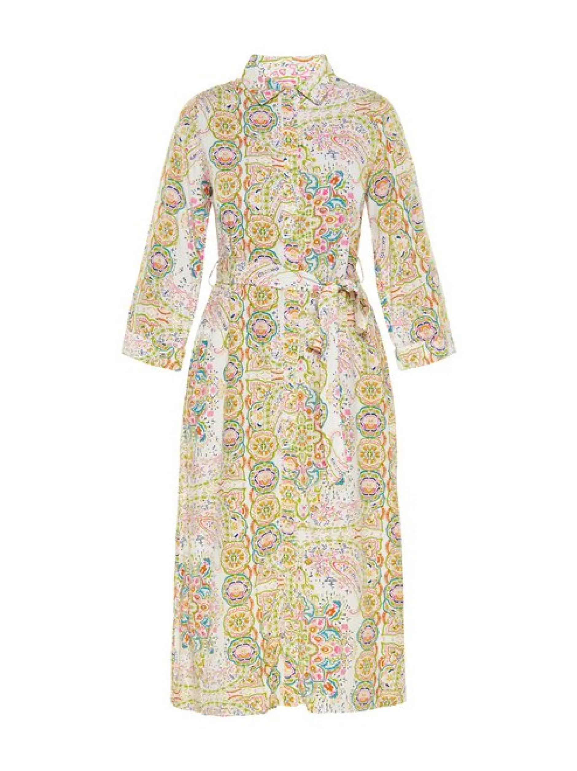 Usha Damen Kleid in weiß - Länge: mittel