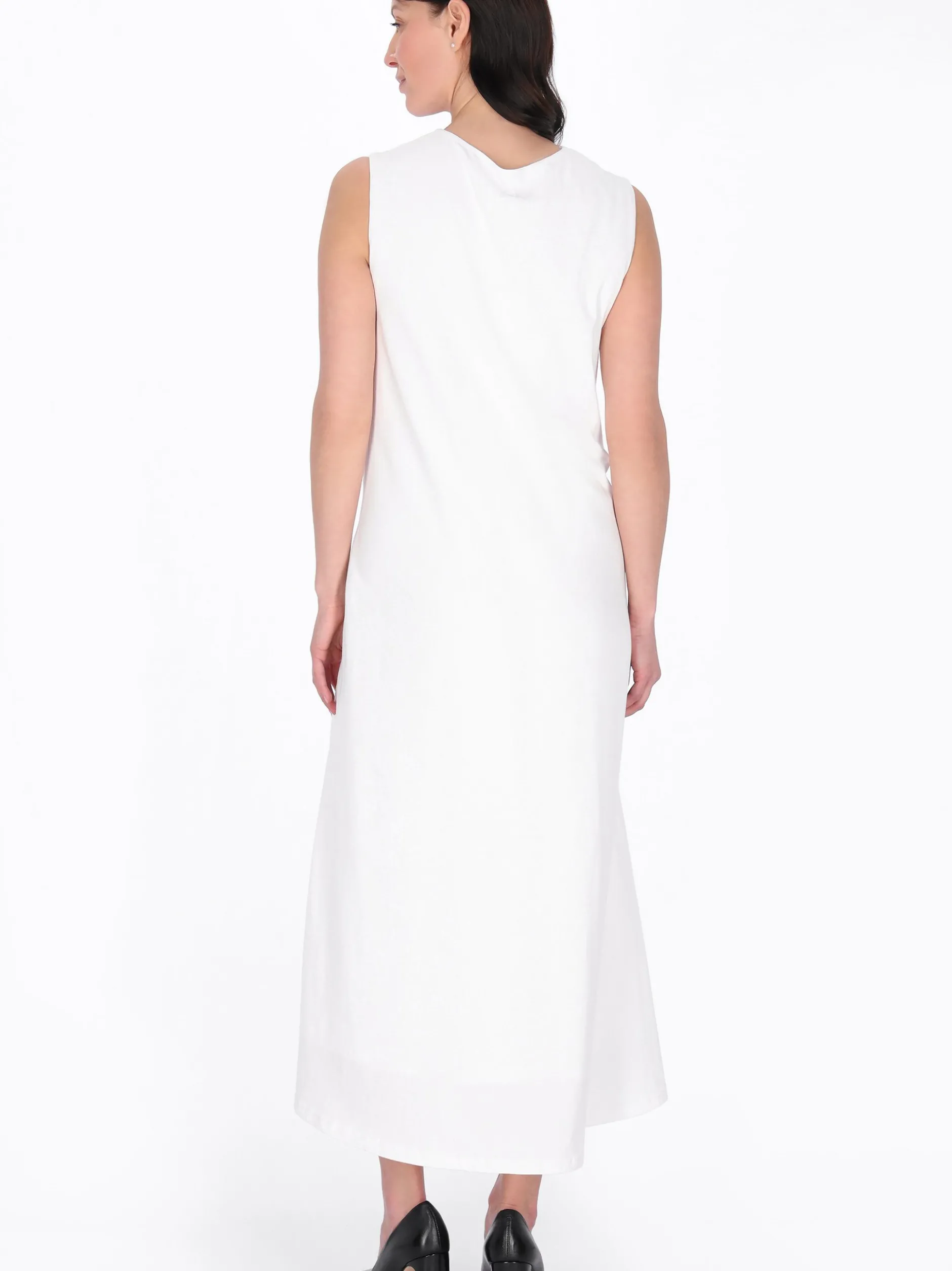 Usha Damen Kleid in weiß - Länge: mittel