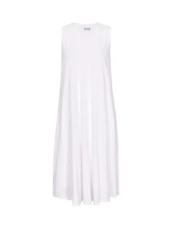 Usha Damen Kleid in weiß - Länge: mittel
