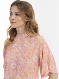 Usha Damen kurzarmbluse in rosa - Ausschnitt: Envelope