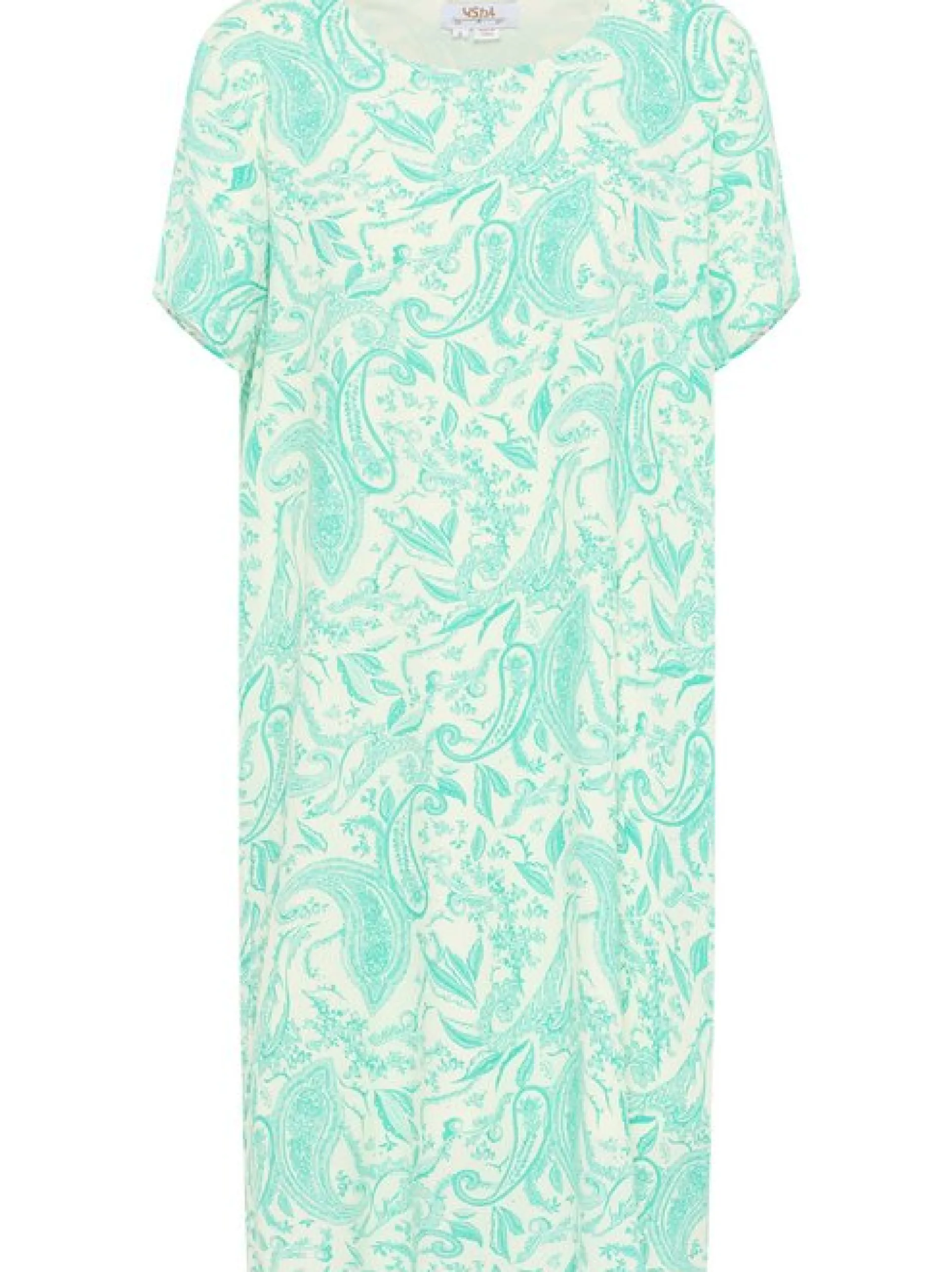 Usha Damen Kurzarmkleid in türkis - Ausschnitt: Rundhals