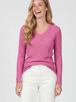 Usha Damen Langarmshirt in pink