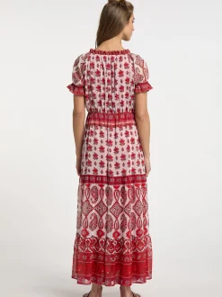 Usha Damen Maxikleid mit Allover-Print in mehrfarbig