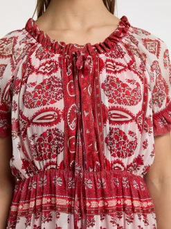 Usha Damen Maxikleid mit Allover-Print in mehrfarbig