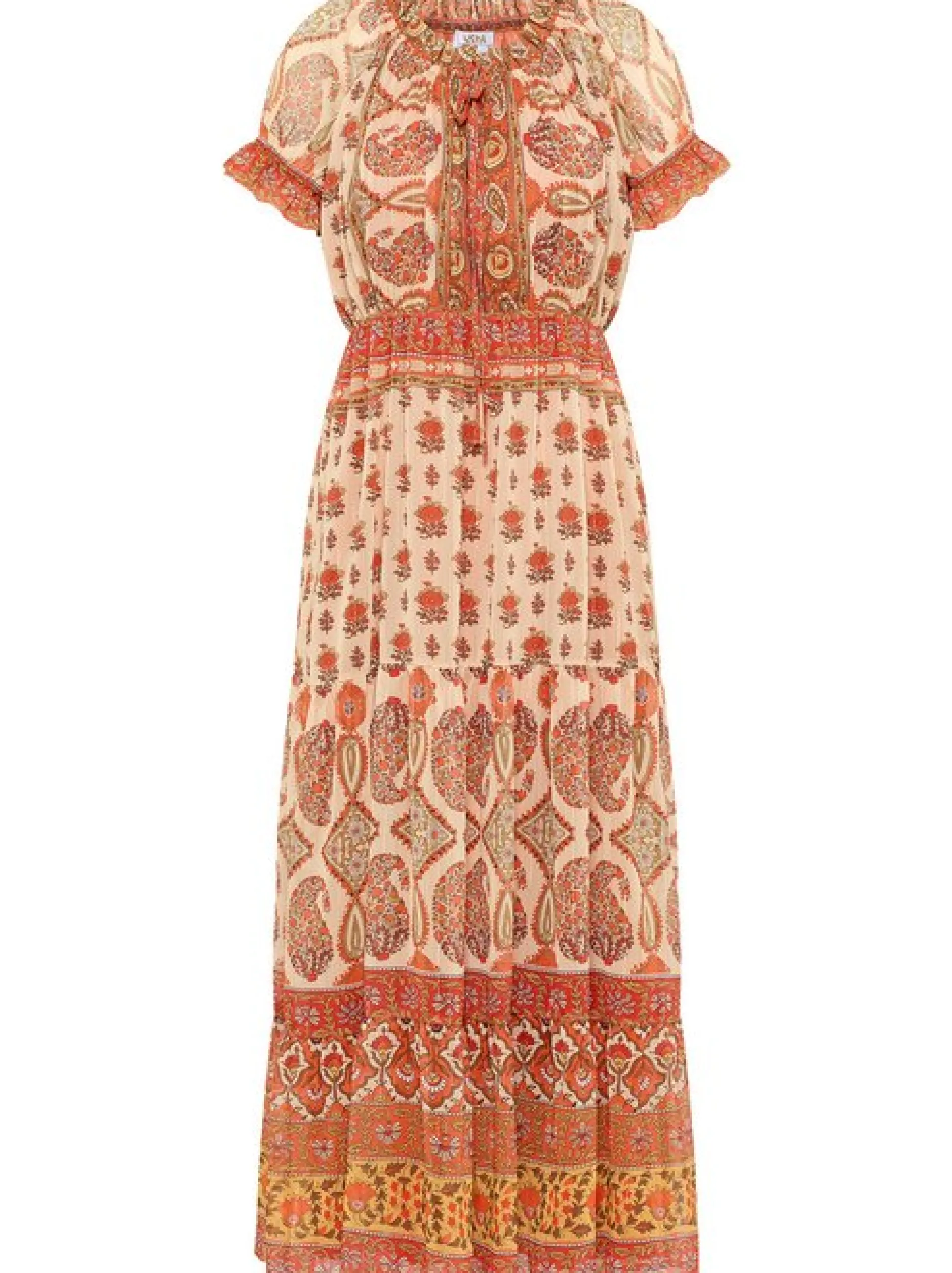 Usha Damen Maxikleid mit Allover-Print in mehrfarbig