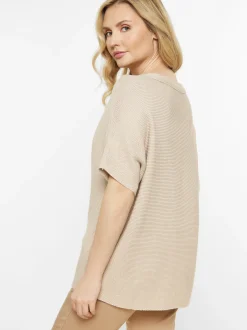 Usha Damen Pullover in beige - Ausschnitt: Rundhals