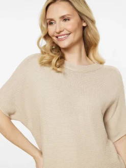 Usha Damen Pullover in beige - Ausschnitt: Rundhals