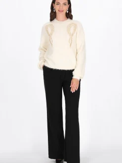 Usha Damen Pullover in beige - Ausschnitt: Rundhals