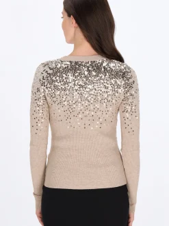 Usha Damen Pullover in beige - Ausschnitt: Rundhals