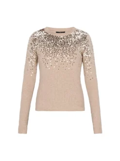 Usha Damen Pullover in beige - Ausschnitt: Rundhals