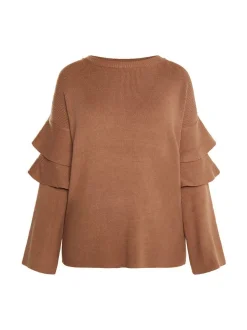 Usha Damen Pullover in camel - Ausschnitt: Rundhals