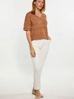 Usha Damen Pullover in camel - Ausschnitt: ohne Kragen