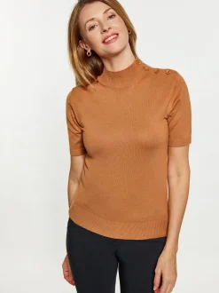 Usha Damen Pullover in camel - Ausschnitt: ohne Kragen