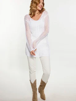 Usha Damen Pullover in ecru - Ausschnitt: U-Boot
