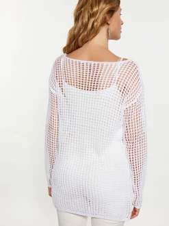 Usha Damen Pullover in ecru - Ausschnitt: U-Boot