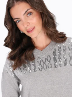 Usha Damen Pullover in grau