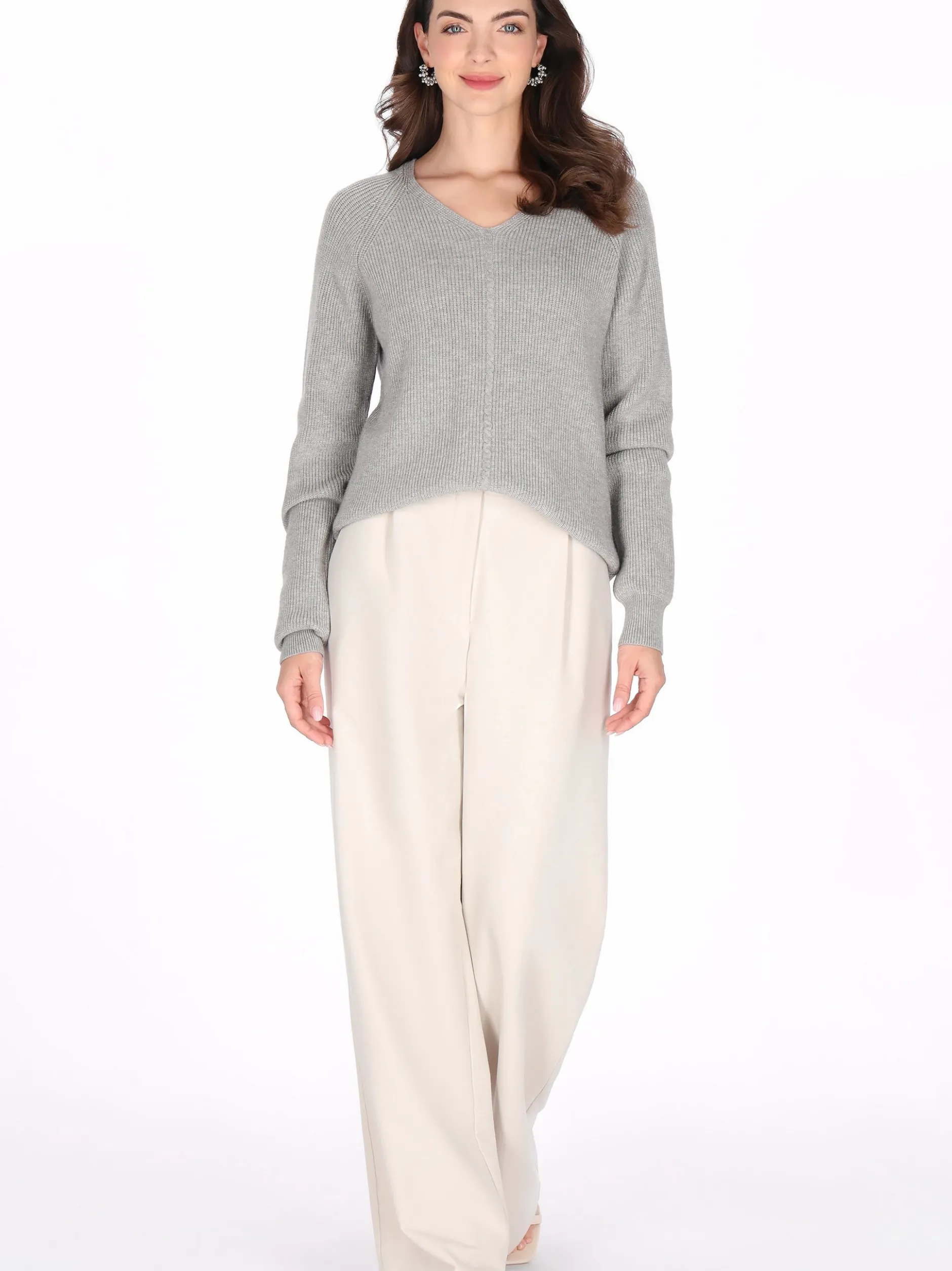 Usha Damen Pullover in grau