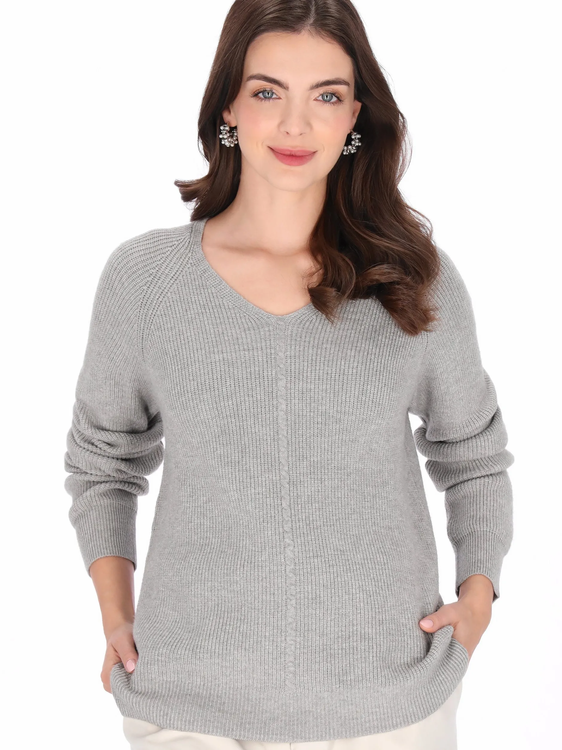 Usha Damen Pullover in grau