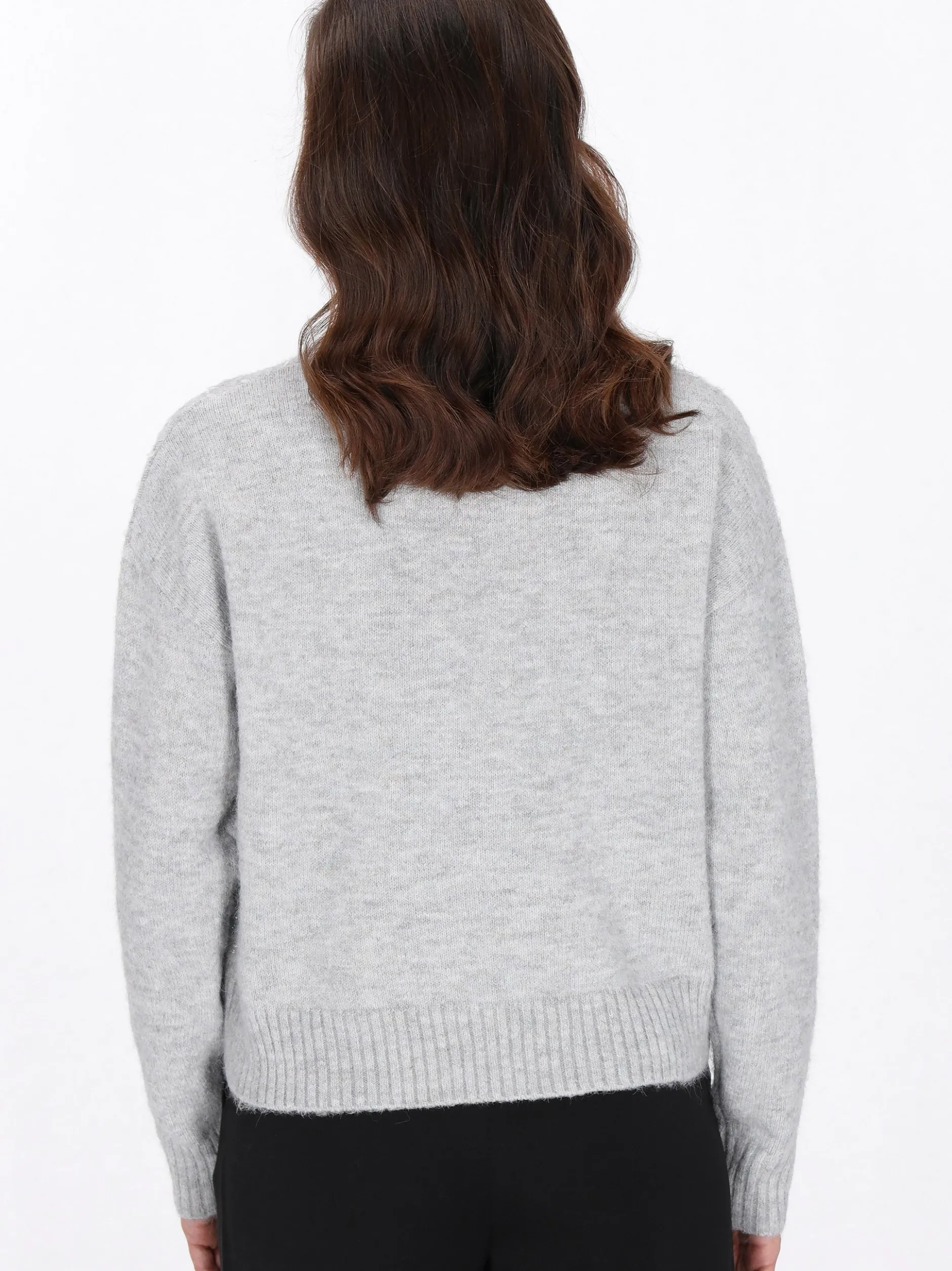 Usha Damen Pullover in grau - Ausschnitt: Rundhals