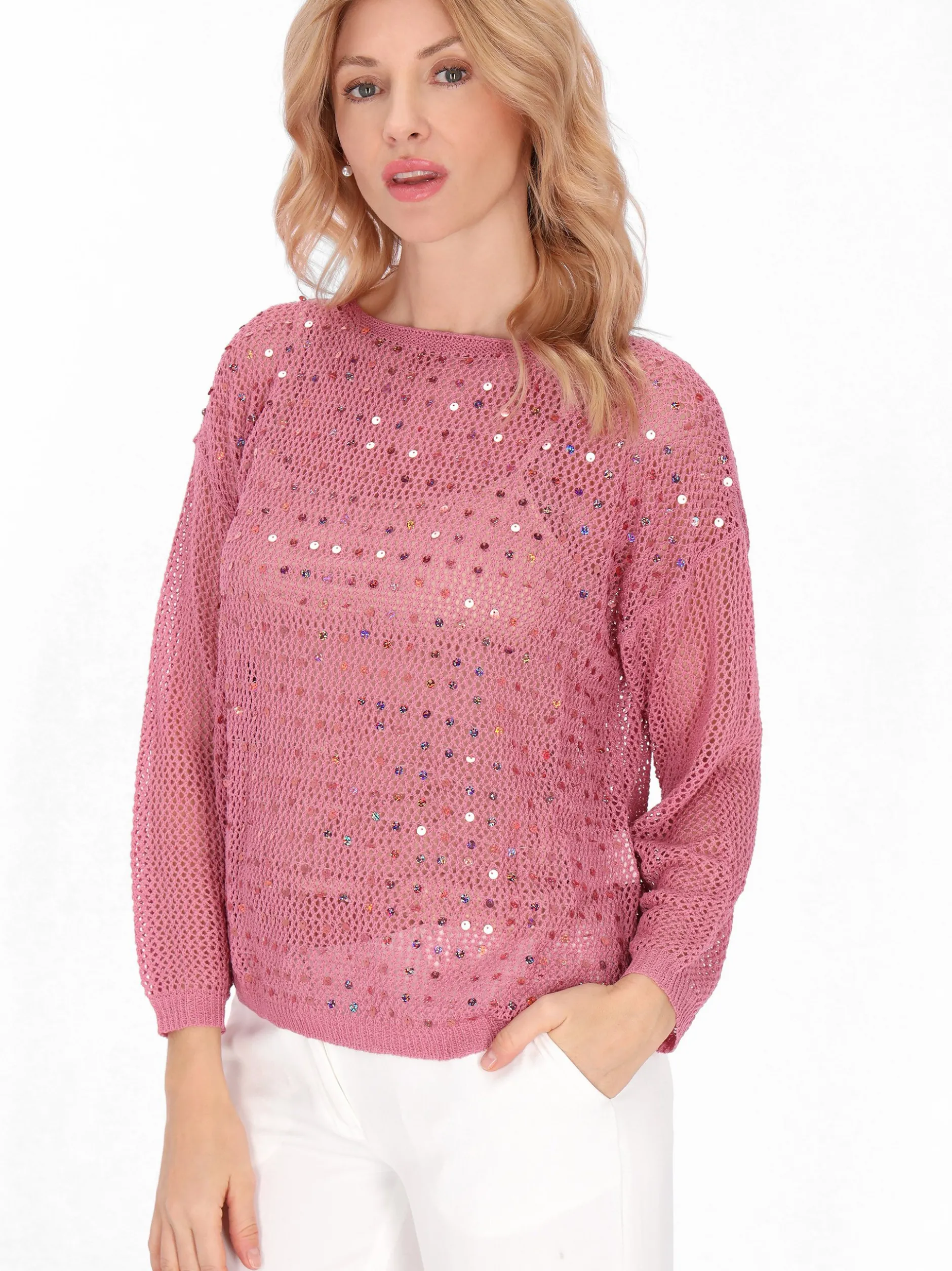 Usha Damen Pullover in lila