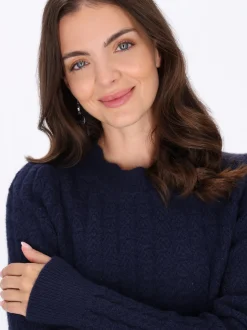 Usha Damen Pullover in marine - Ausschnitt: Rundhals