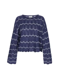 Usha Damen Pullover in marine - Ausschnitt: Rundhals