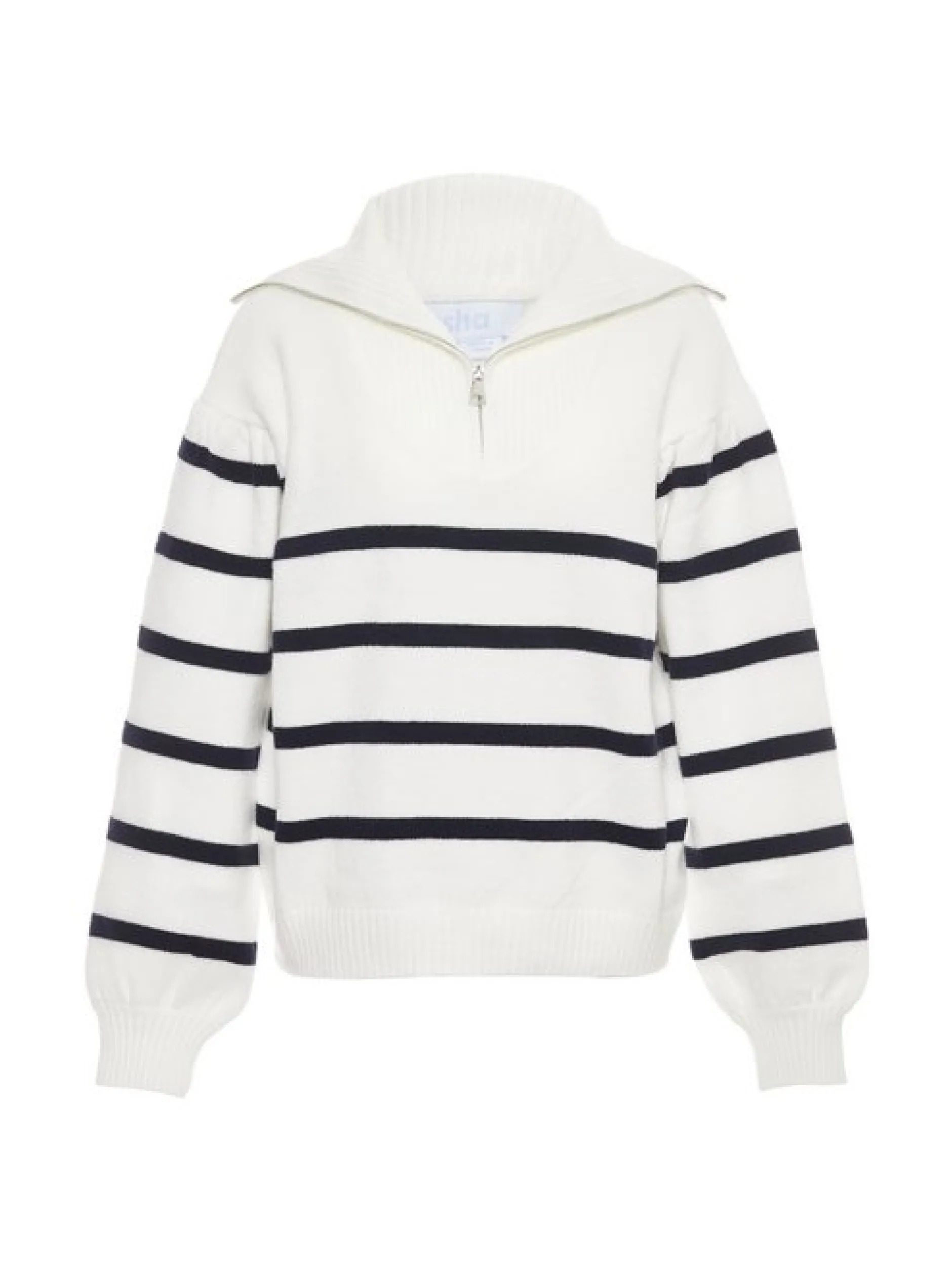 Usha Damen Pullover in marine - Ausschnitt: Troyerkragen