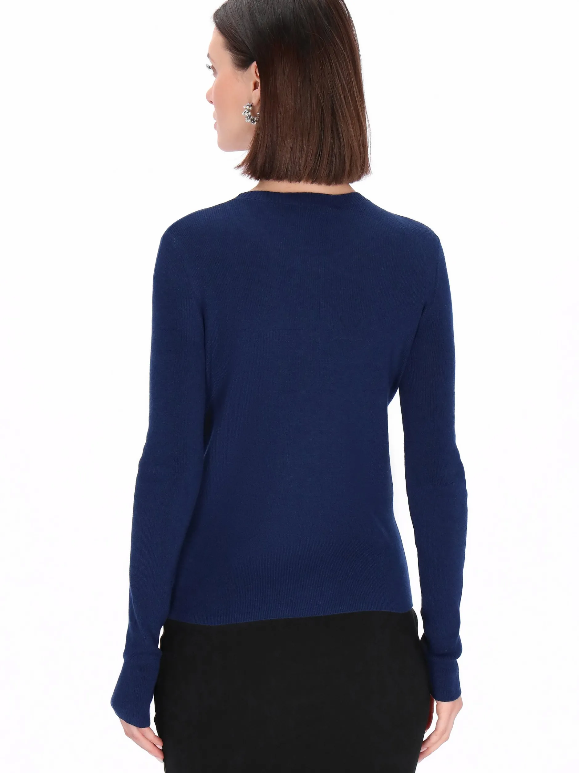 Usha Damen Pullover in marine - Ausschnitt: Rundhals
