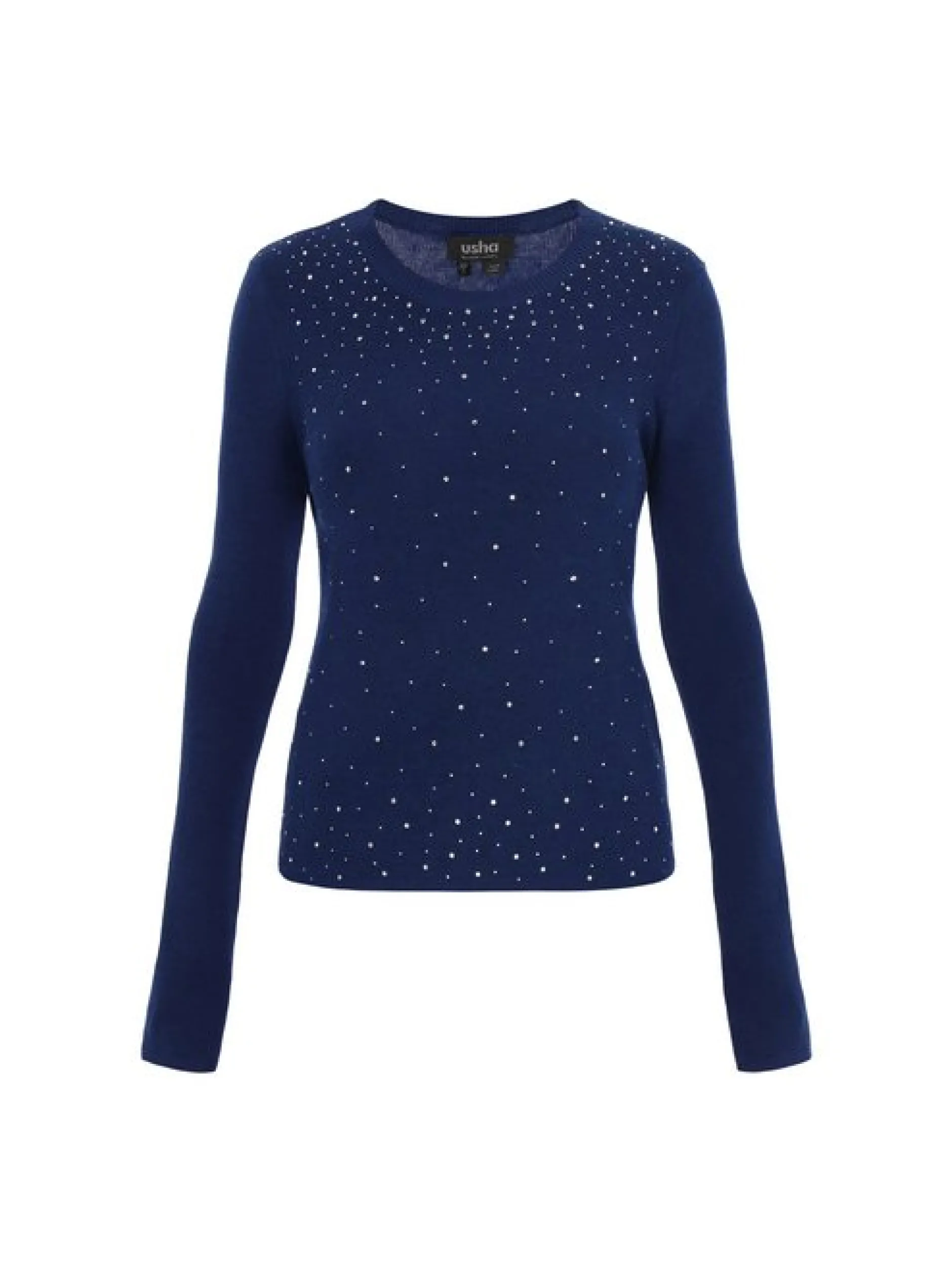 Usha Damen Pullover in marine - Ausschnitt: Rundhals