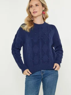 Usha Damen Pullover in marine - Ausschnitt: Rundhals