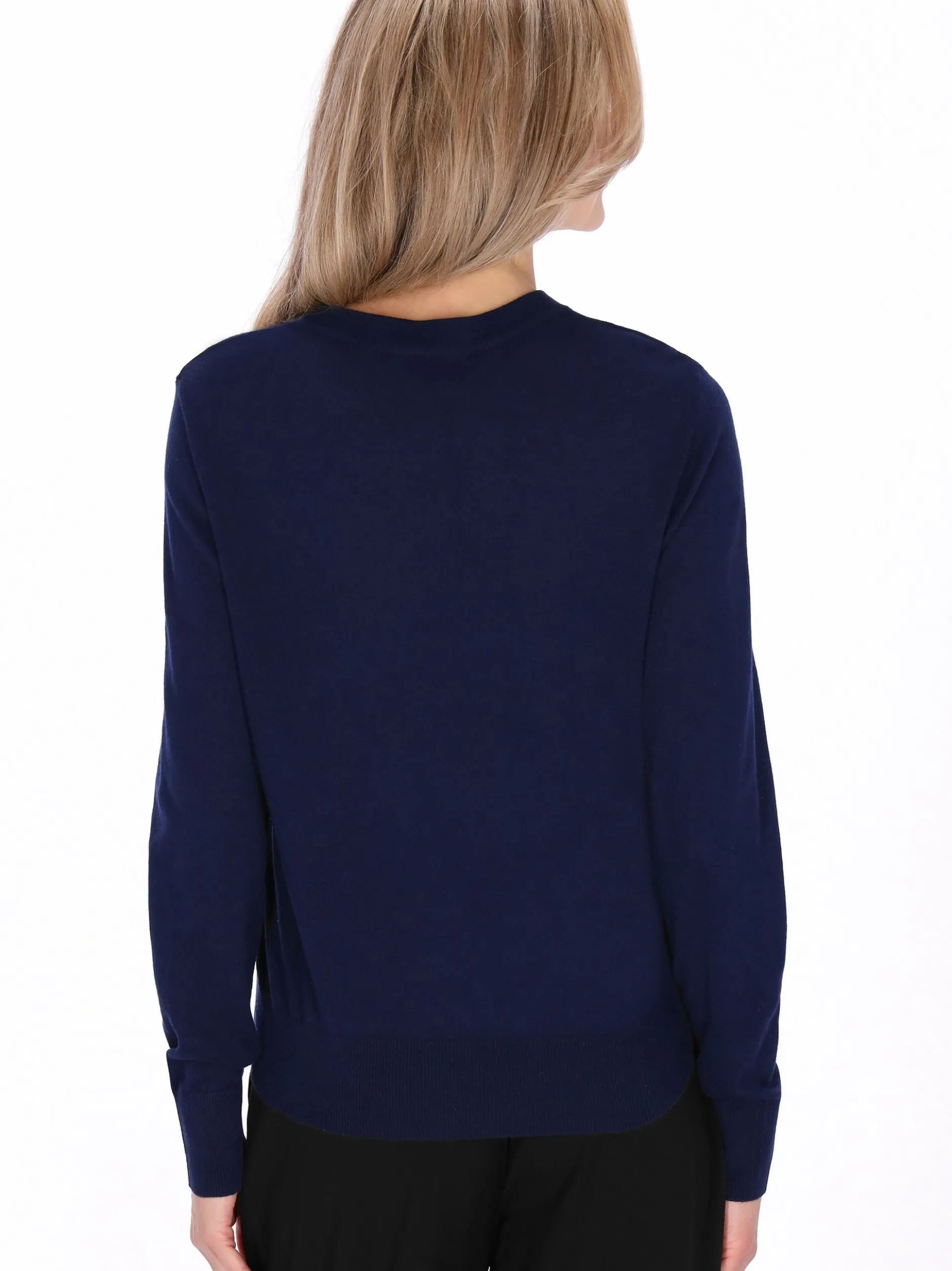Usha Damen Pullover in marine - Ausschnitt: Rundhals
