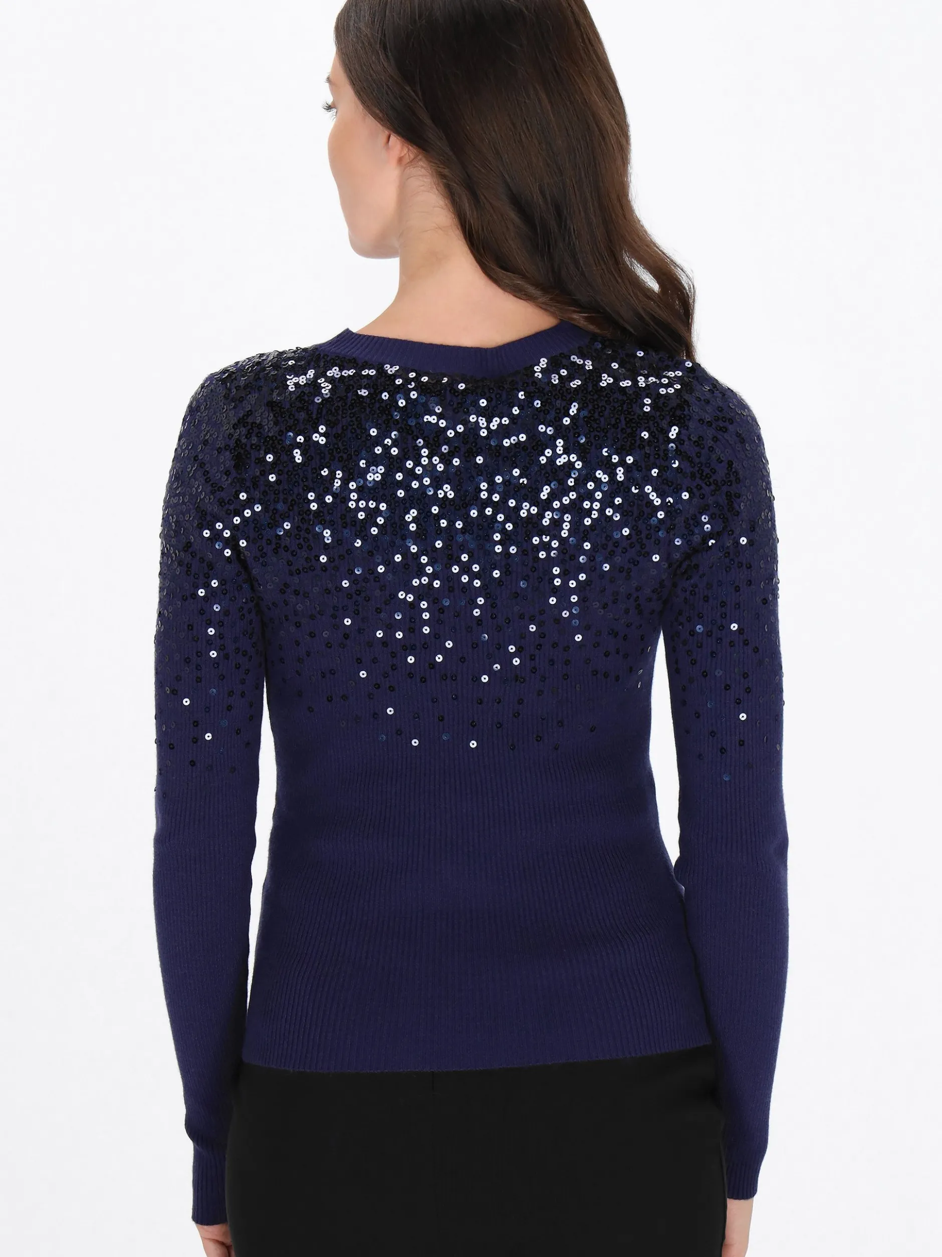 Usha Damen Pullover in marine - Ausschnitt: Rundhals