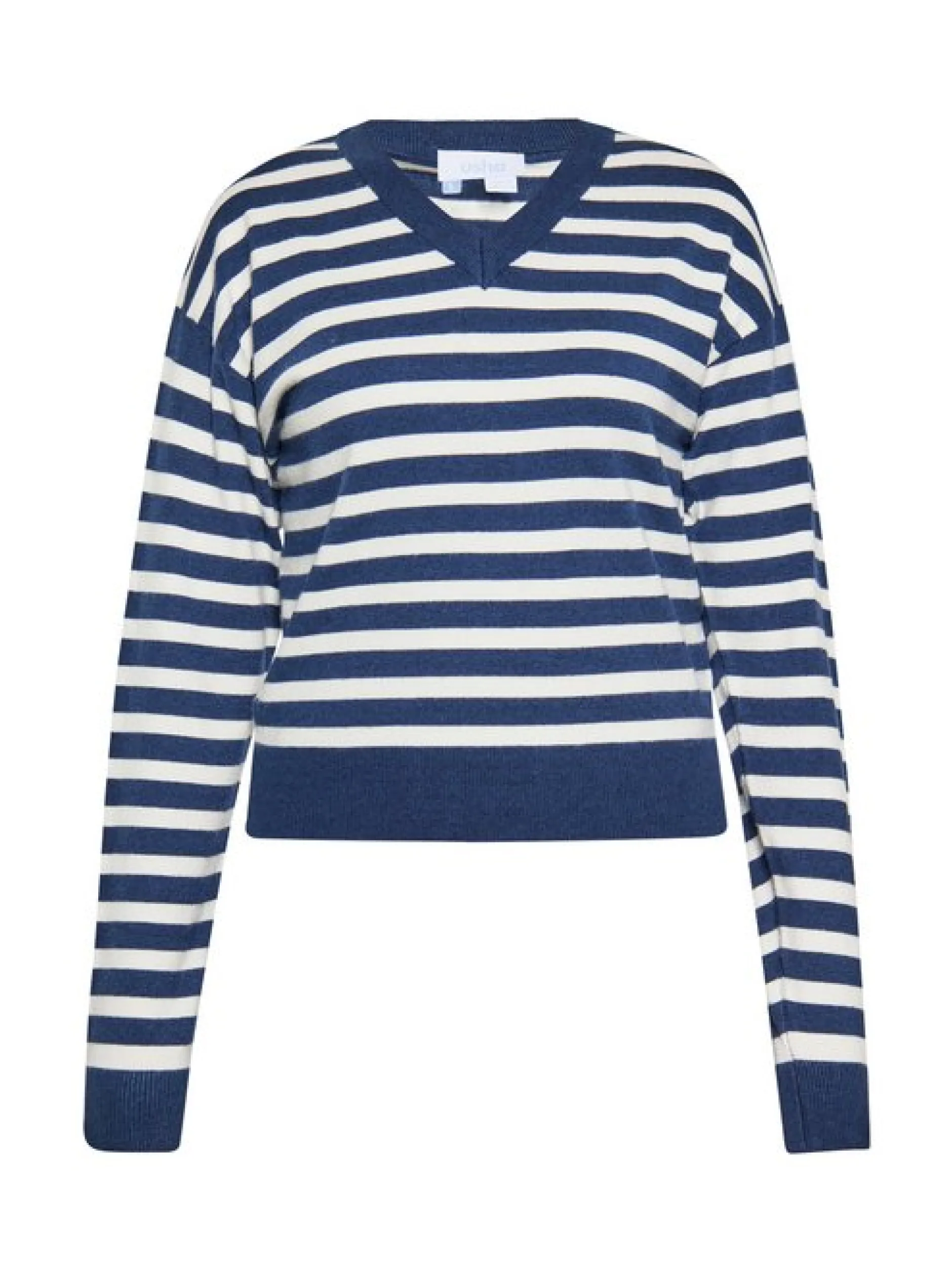 Usha Damen Pullover in marine - Ausschnitt: V-Ausschnitt