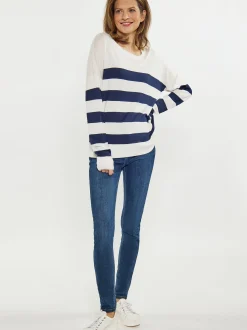 Usha Damen Pullover in marine - Ausschnitt: Rundhals