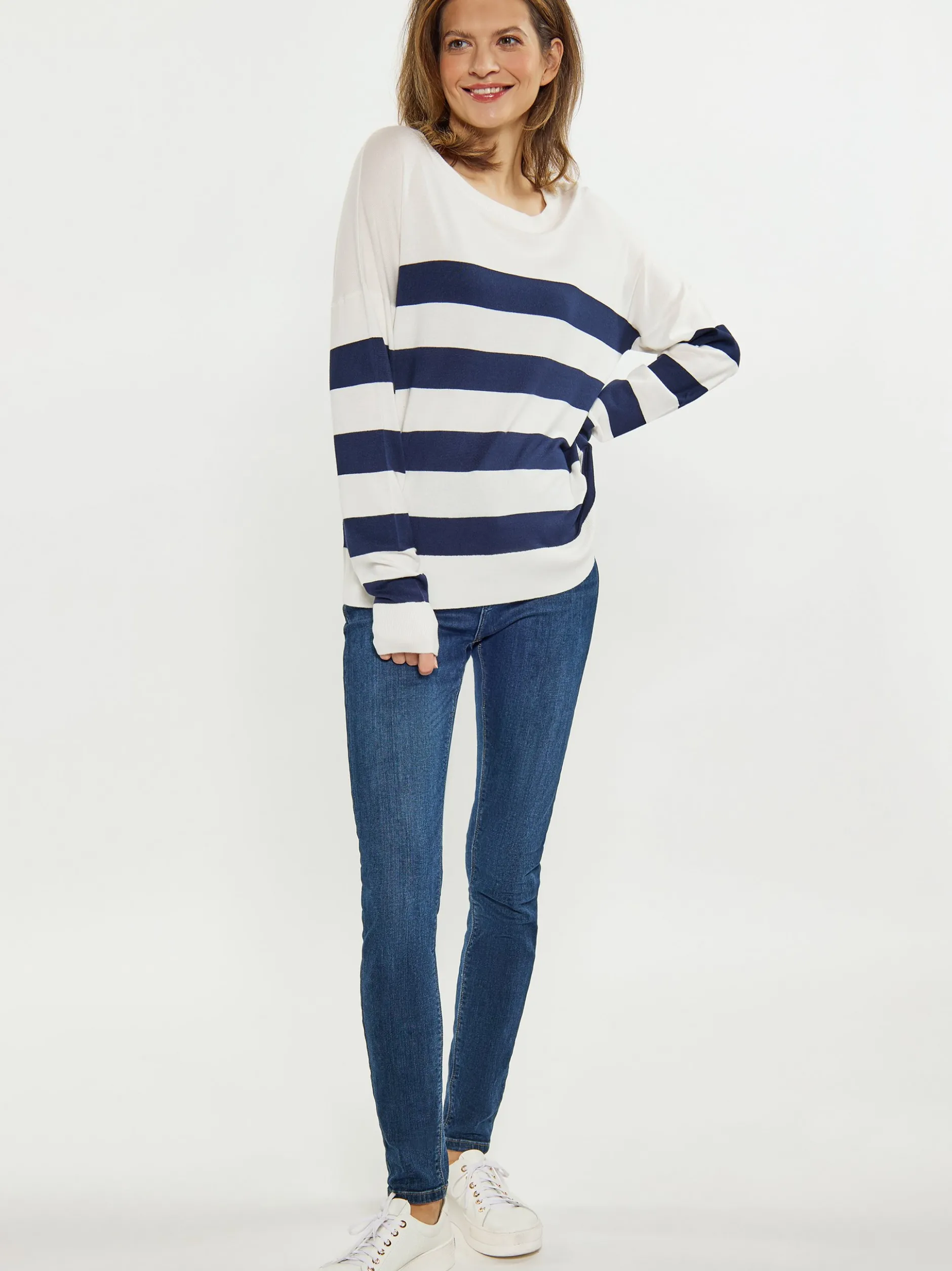 Usha Damen Pullover in marine - Ausschnitt: Rundhals