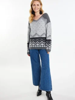 Usha Damen Pullover in mehrfarbig
