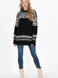 Usha Damen Pullover in mehrfarbig - Ausschnitt: Rundhals